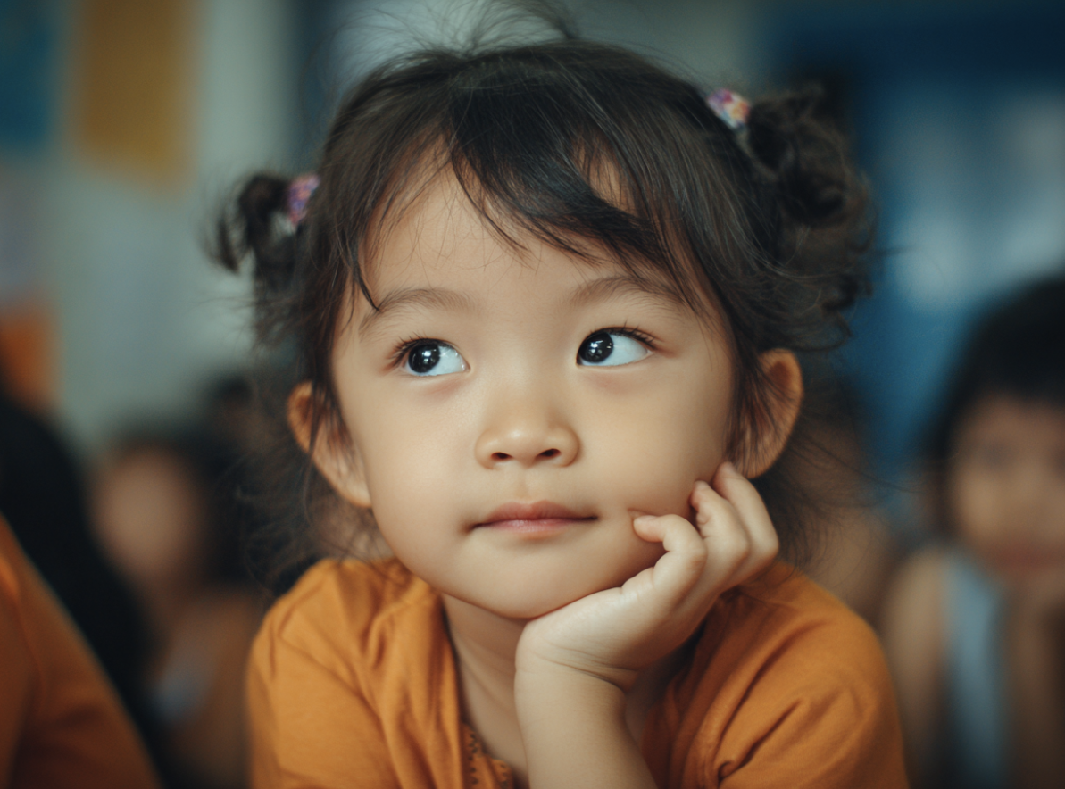 A child understands calmness and practices focus after enrolling to BrainFit.